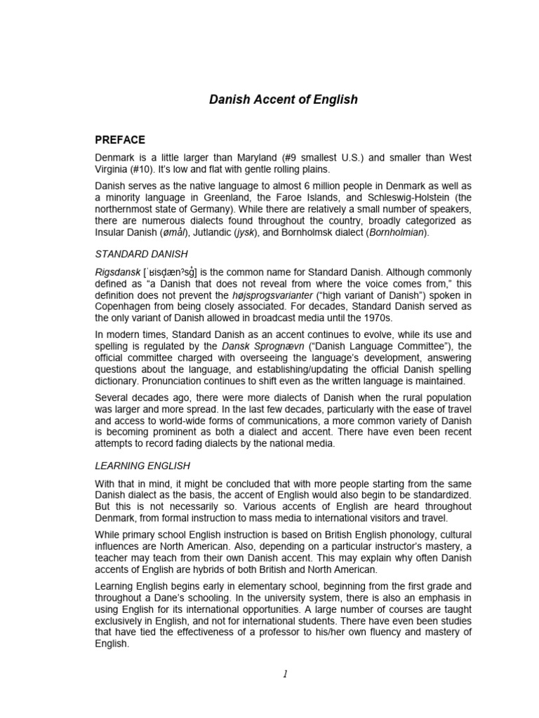 Danish Breakdown For VASTA Conf 2013 | PDF | Stress (Linguistics ...