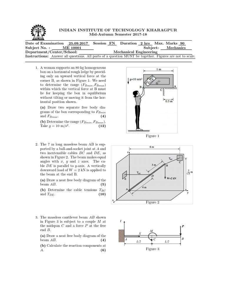 Midsem - Autumn2017 | PDF | Force | Classical Mechanics