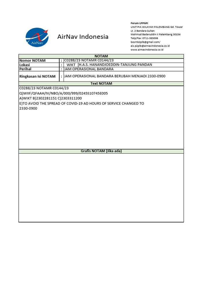 Notam Oh Bandara Wikt | PDF