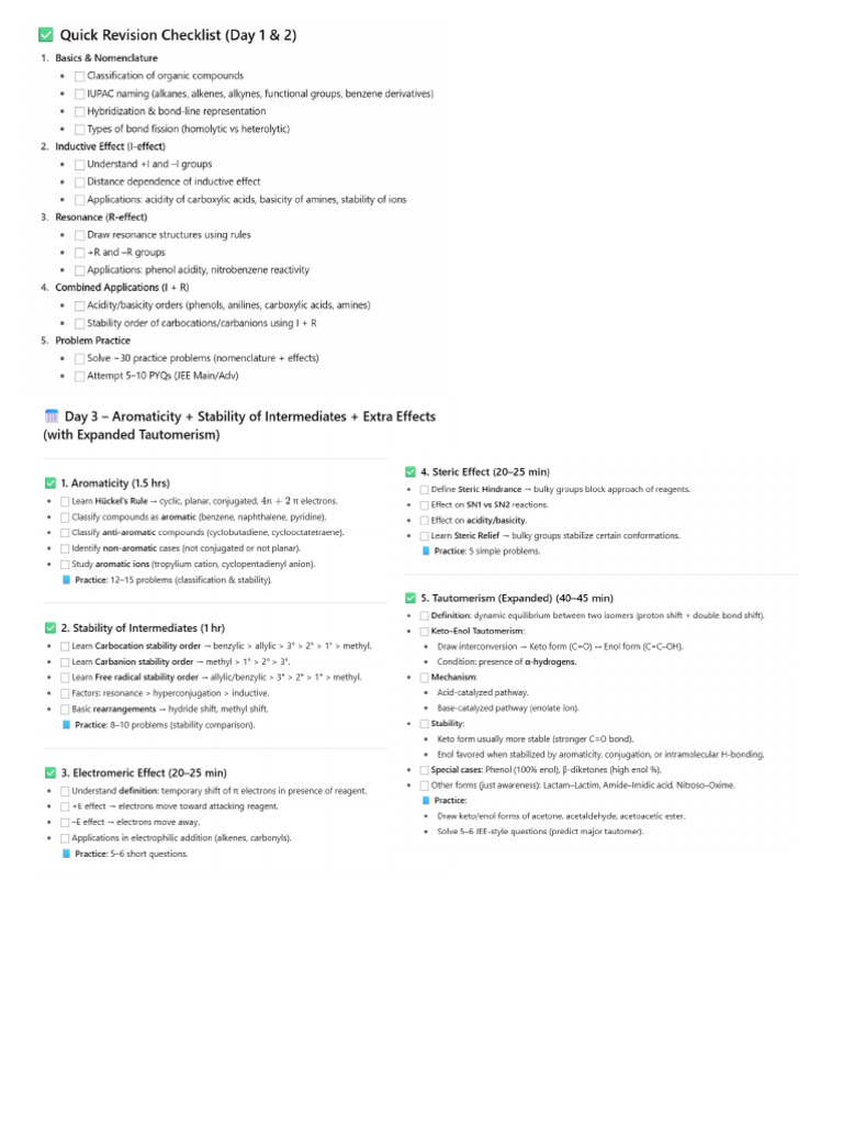 ORGANIC Checklist | PDF