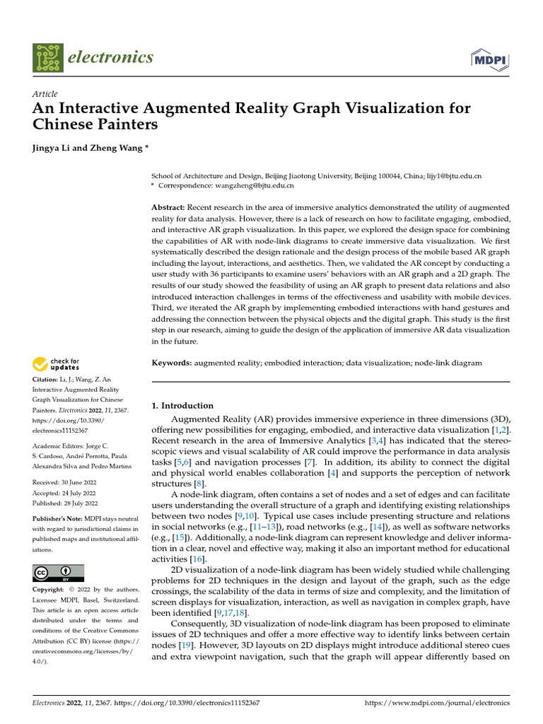 AR Graph Visualization for Chinese Painters | PDF | Augmented Reality ...