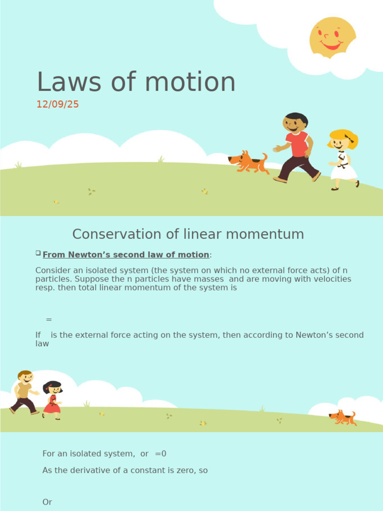 Laws of Motion and Momentum Conservation | PDF