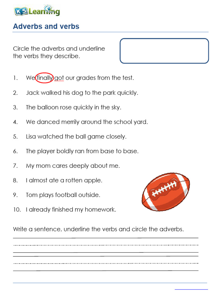 Grammar Worksheet Grade 2 Adverbs 1 | PDF