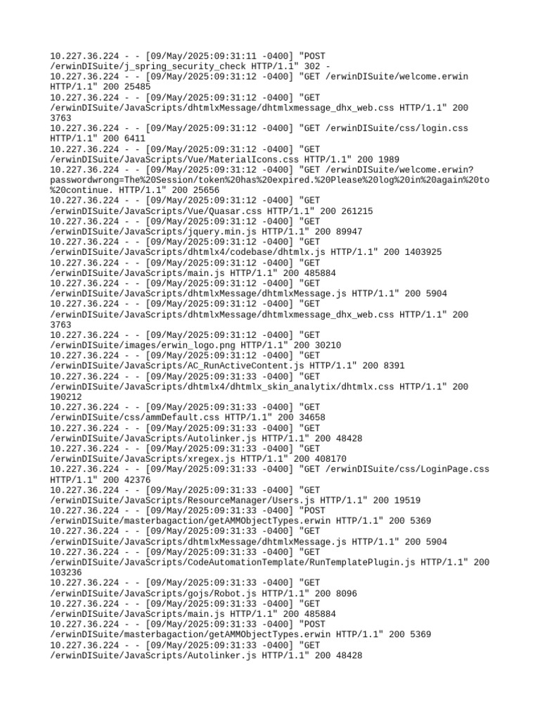 Erwin DI Suite Access Log Analysis | PDF | Java Script | Computing