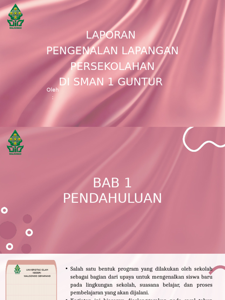 Pengenalan Lapangan di SMAN 1 Guntur | PDF