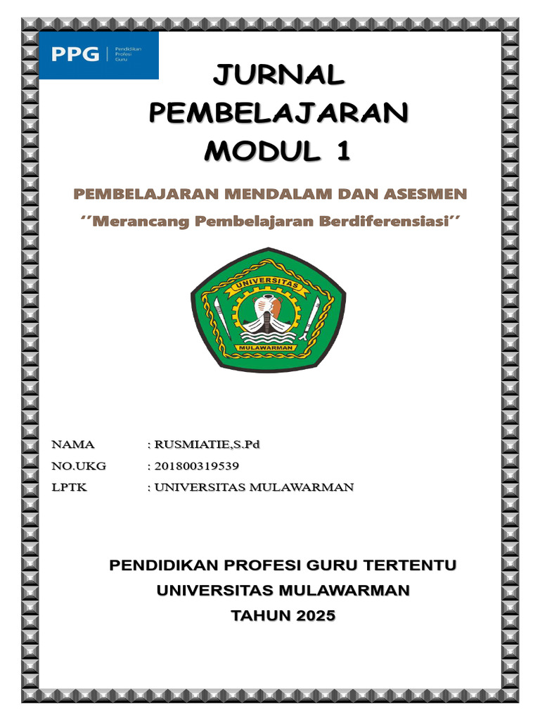 Jurnal Rusmiatie - Modul 1 - Merancang Pembelajaran Berdiferensiasi | PDF