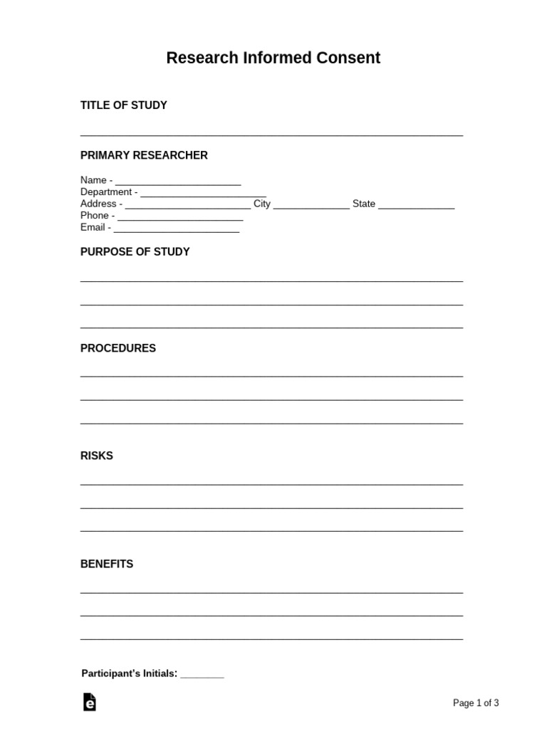 Informed Consent Form Template | PDF | Consent | Informed Consent
