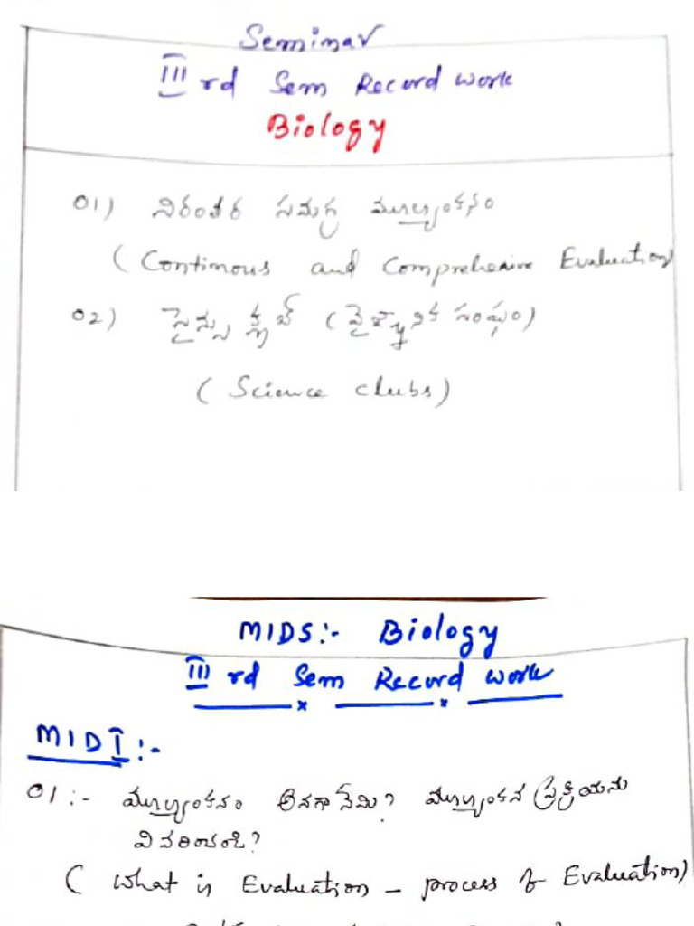 3rd Sem Record Questions Learning Assignment and Biology | PDF