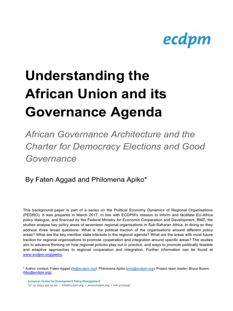 African Union Governance Agenda Overview | PDF | African Union | Governance