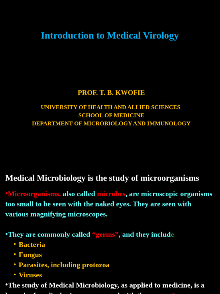 Overview of Medical Virology Concepts | PDF | Virus | Infection