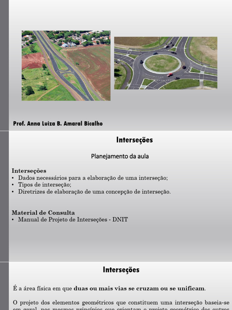 Tipos e Planejamento de Interseções Rodoviárias | PDF | Tráfego ...