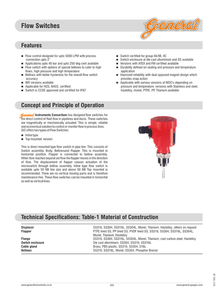 Flapper Switch for High Flow Control | PDF | Stainless Steel | Pipe ...