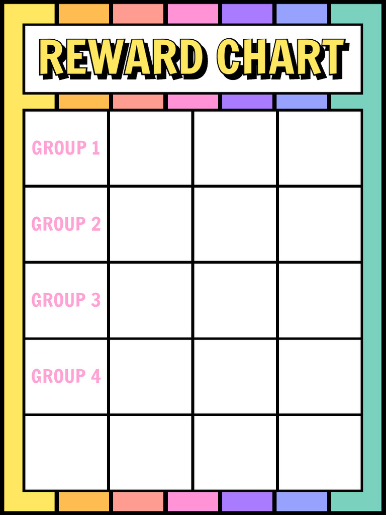 Sticker Chart Document Colorful Lined Grid | PDF