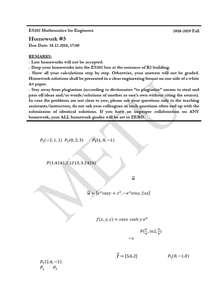 Homework 3 | PDF | Linear Algebra | Mathematical Objects
