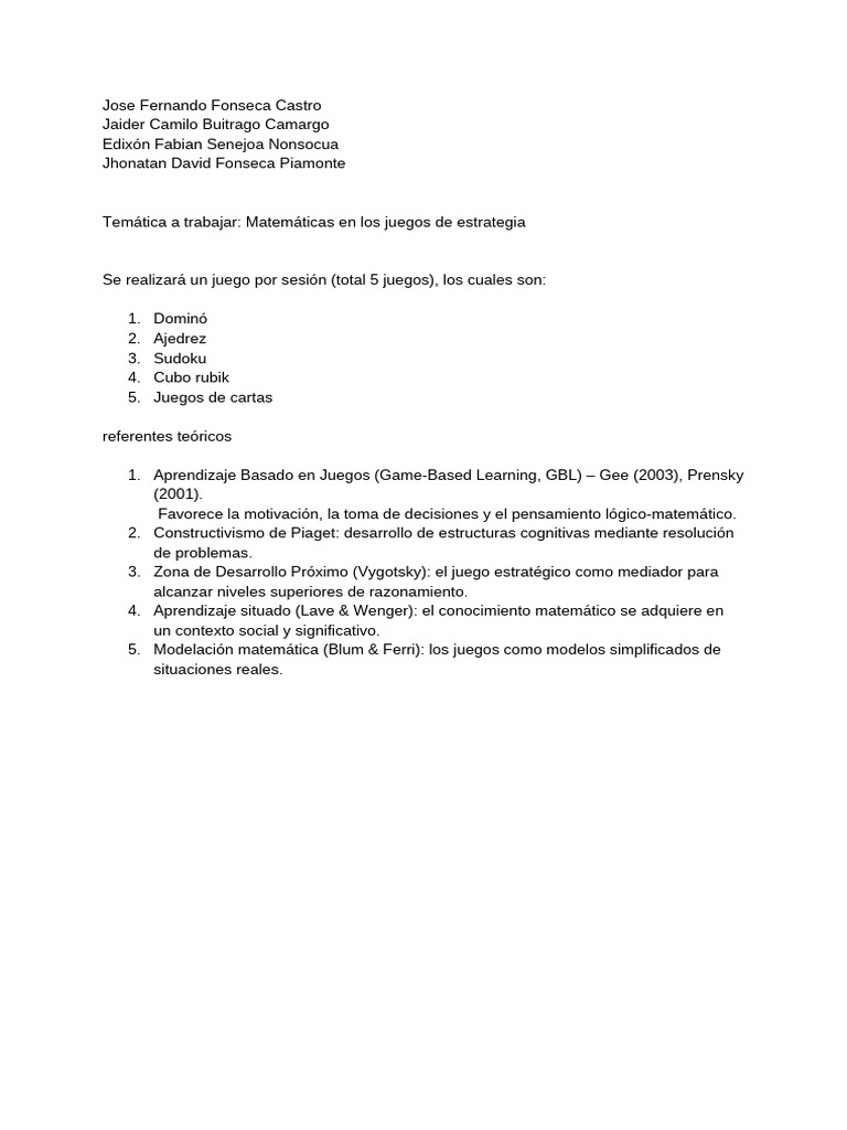 Proyecto de Aula Fase II | PDF
