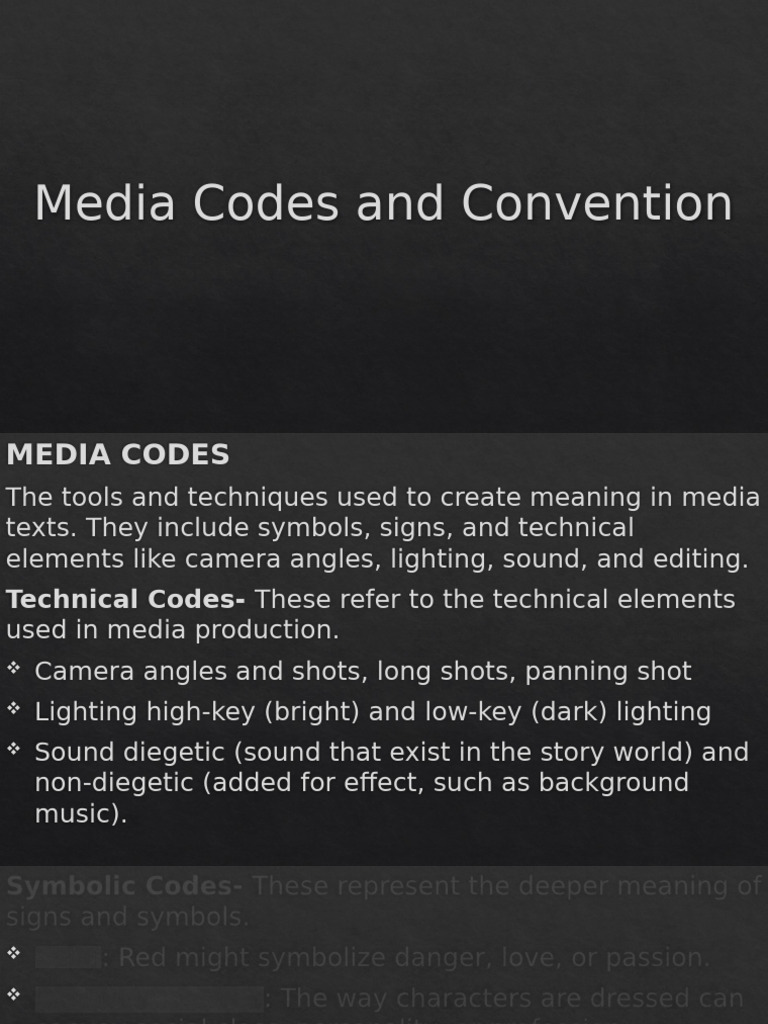 Media Codes and Conventions Overview | PDF | Emotions | Human Communication