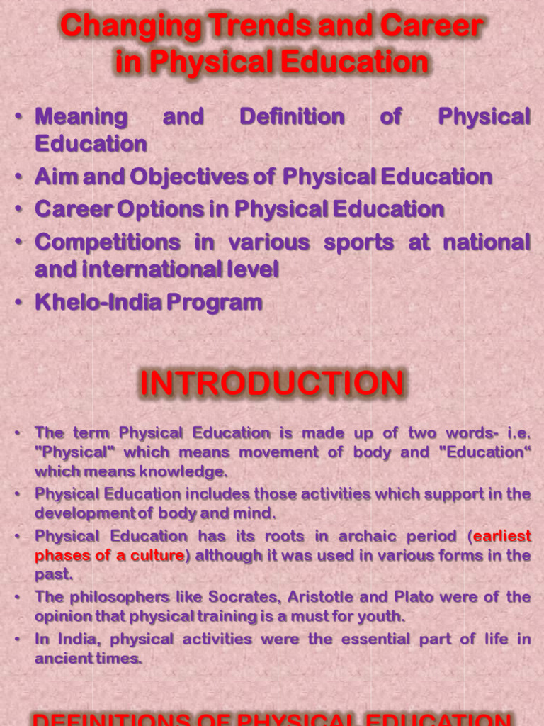 Trends and Careers in Physical Education | PDF