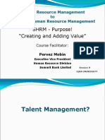 SHRM - Purpose! "Creating and Adding Value": Human Resource Management To Strategic Human Resource Management