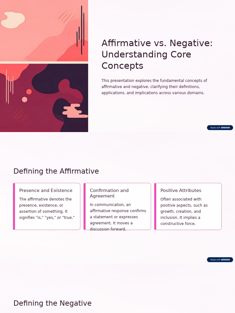 Affirmative vs. Negative Concepts Explained | PDF | Liberal Arts ...
