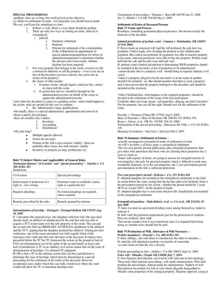 Notes | PDF | Will And Testament | Probate