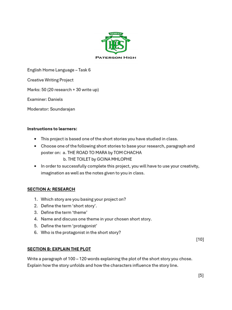 Grade 8 Creative Writing Project | PDF
