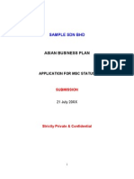 Master MSC Plan Sample SDN - BHD