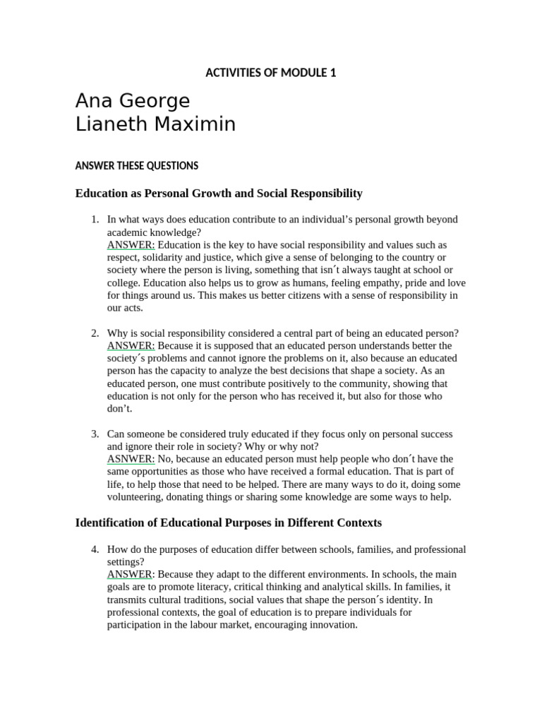 Education's Role in Personal Growth & Society | PDF | Lifelong Learning ...