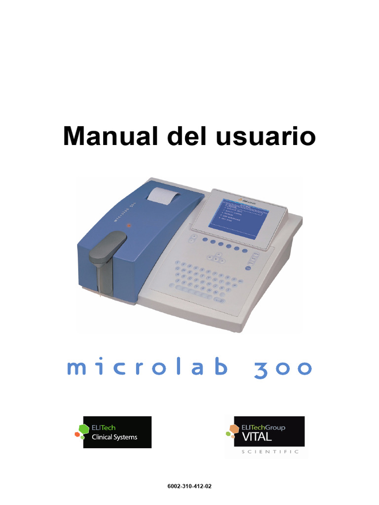 Manual del Analizador Microlab 300 V2.0 | PDF | Laboratorios | Residuos