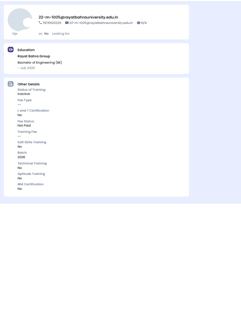 Engineering Student Profile Summary | PDF