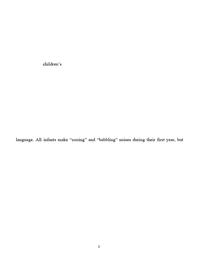 First Language Acquisition Stages Explained | PDF | Language ...