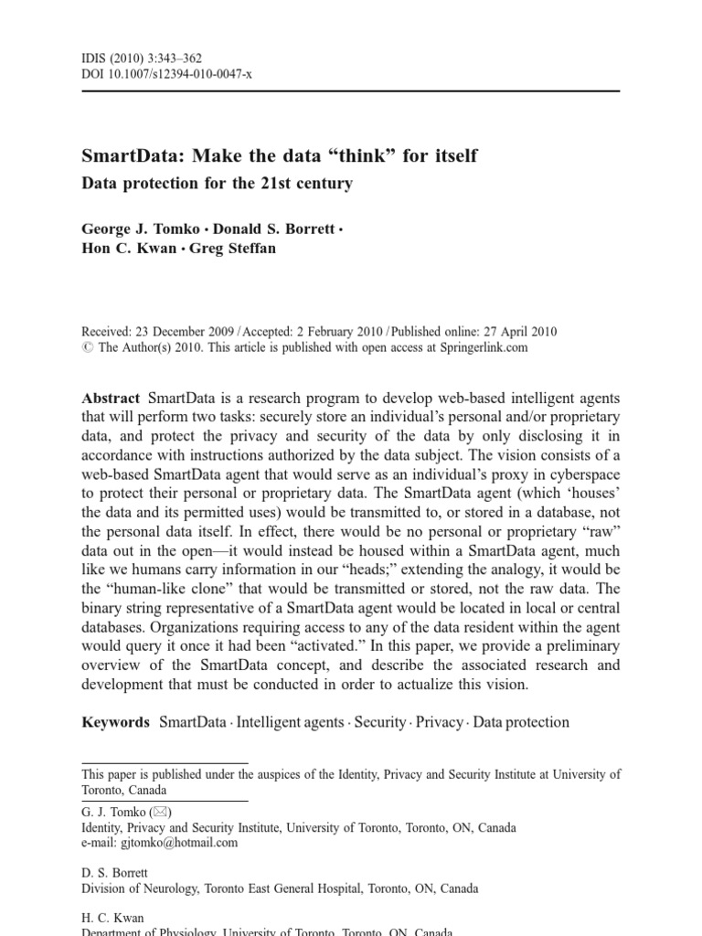 Smartdata: Make The Data "Think" For Itself | PDF | Evolution | Cloud ...