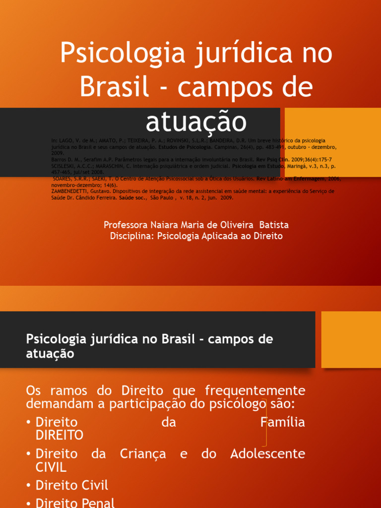 2023824 151017 Aula+2+ +Psicologia+Jurídica+No+Brasil+ +Campos+de ...