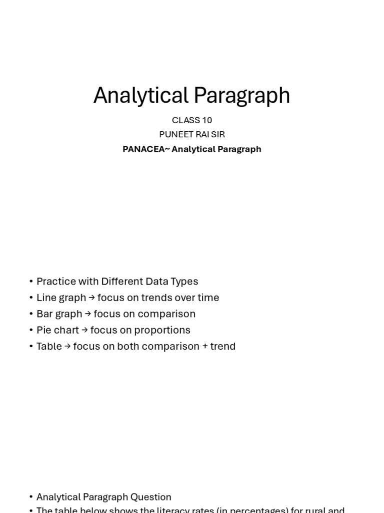 Analytical Paragraph Common Structures | PDF | Literacy | Chart