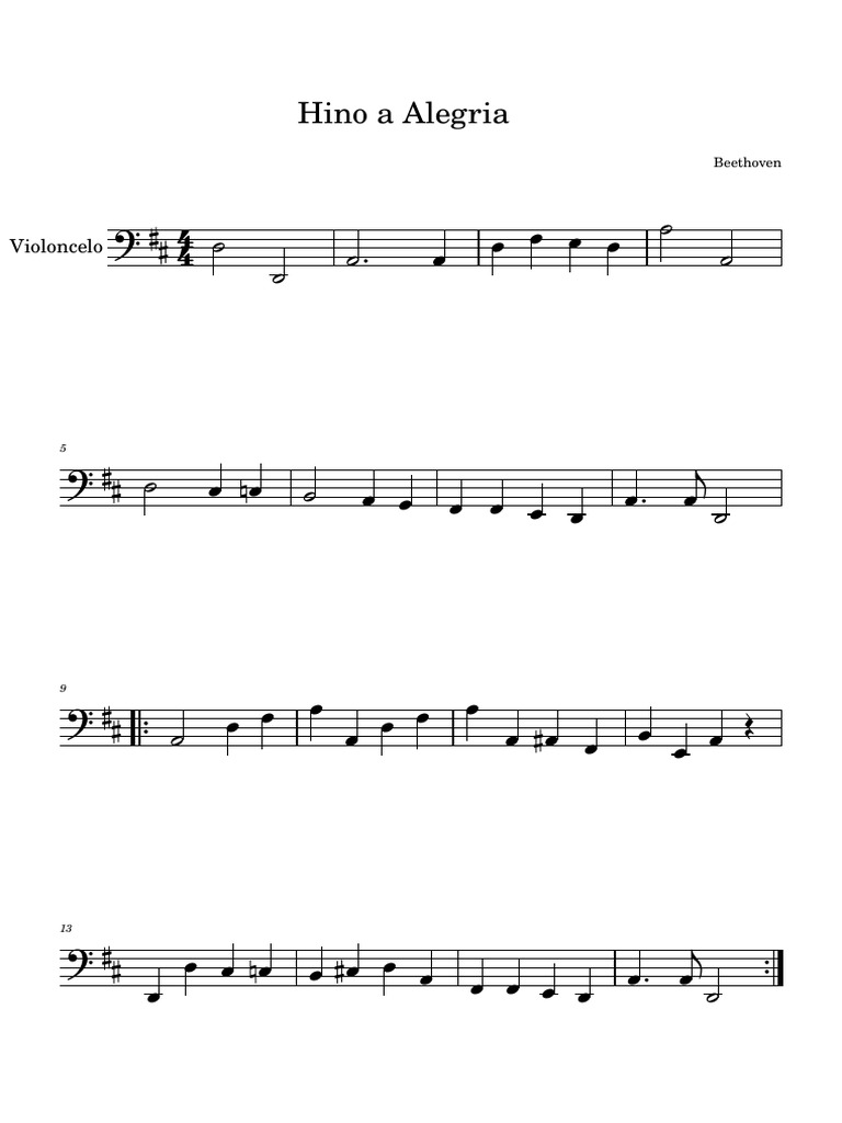 Hino a Alegria de Beethoven | PDF
