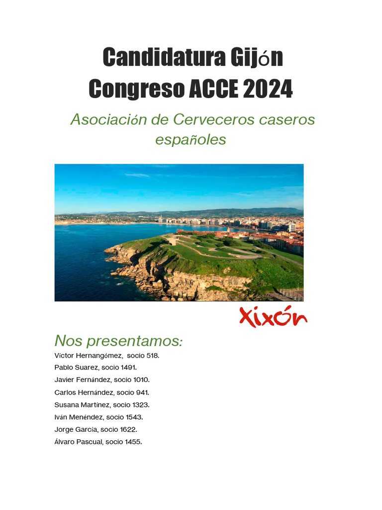 Candidatura Gijón para Congreso ACCE 2024 | PDF | Sidra | Madrid