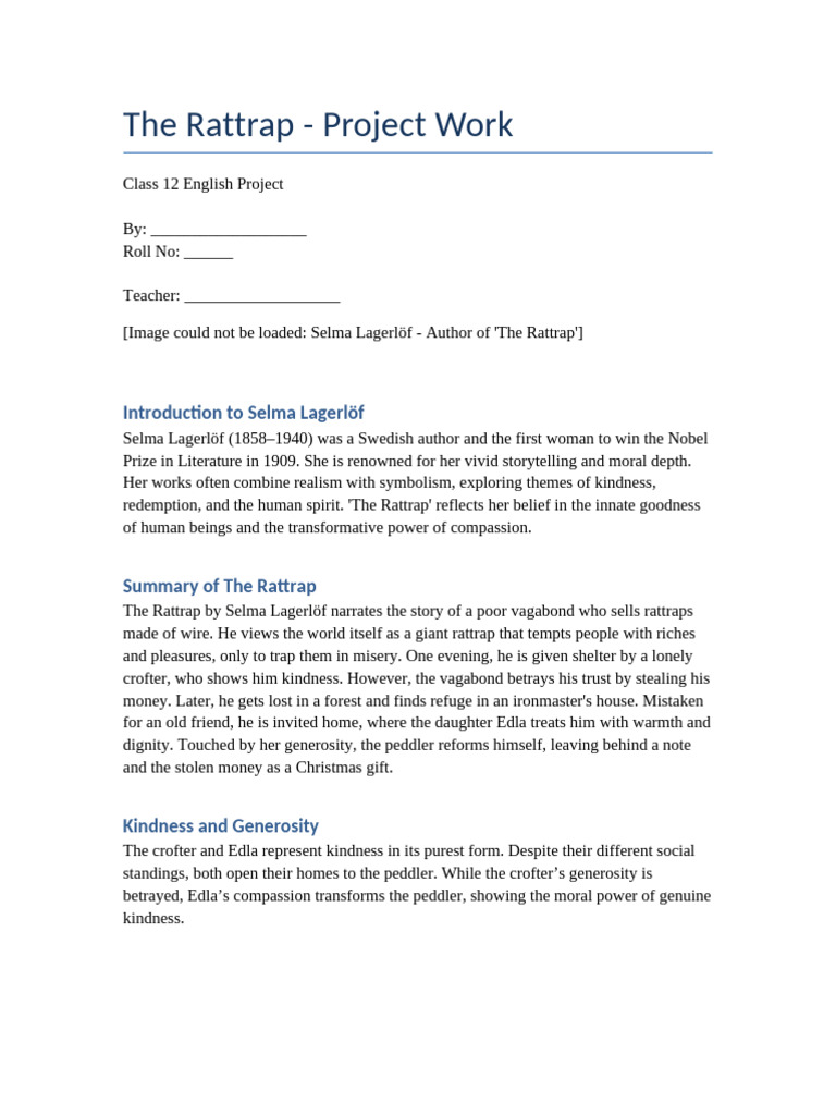Rattrap Project: Themes and Images | PDF