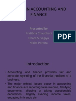 Ethics in Accounting and Finance: Presented by
