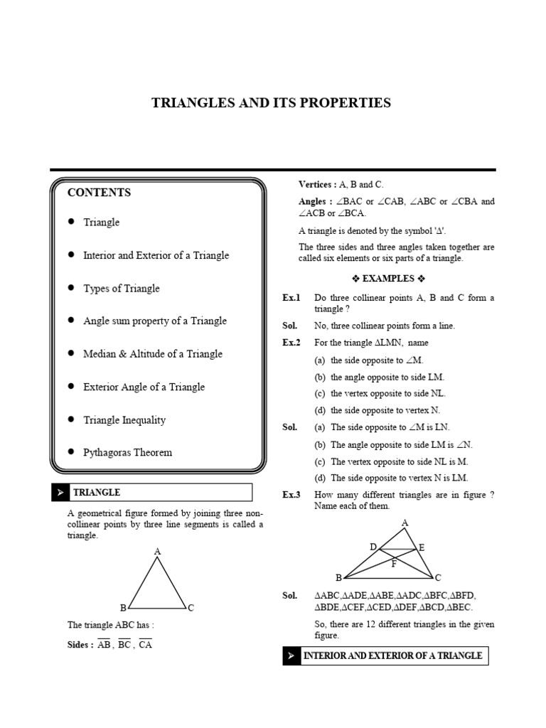 Triangle Properties and Types Explained | PDF | Triangle | Geometry