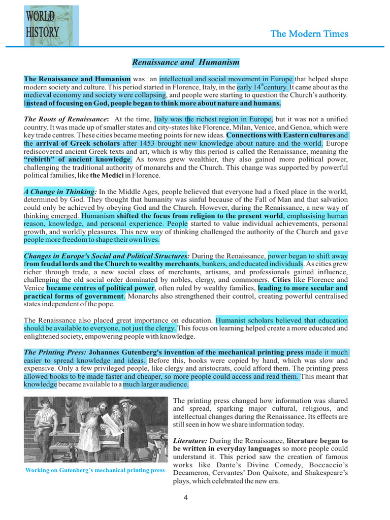Renaissance And Humanism Pdf Renaissance Humanism