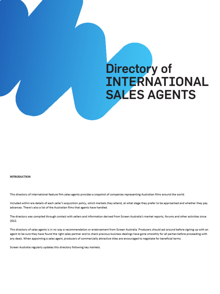 Sales Agent Directory | PDF