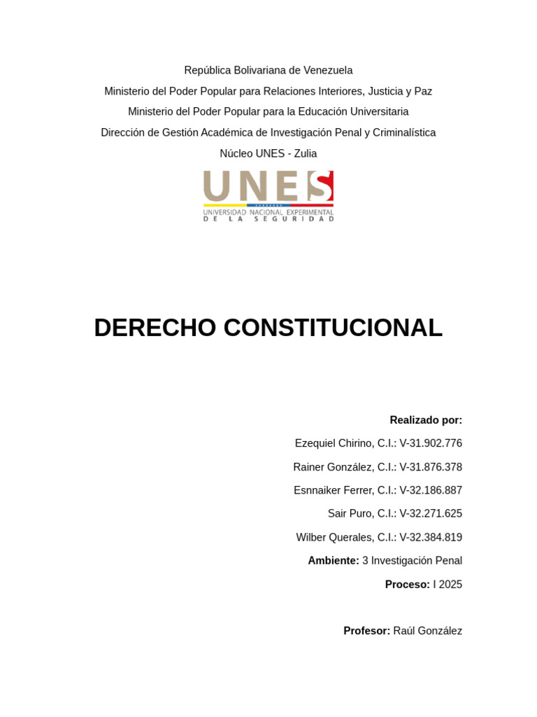Estudio del Derecho Constitucional en Venezuela | PDF | Constitución ...