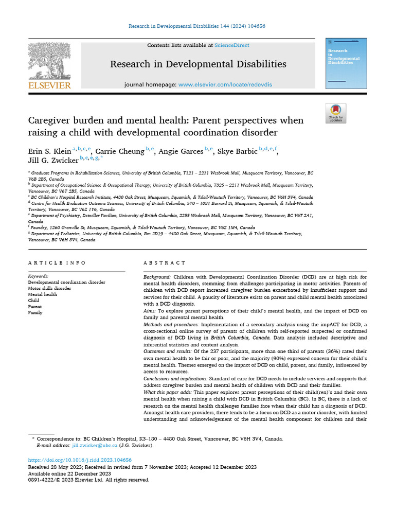 Caregiver Burden and Mental Health - Parent Perspectives When Raising A ...