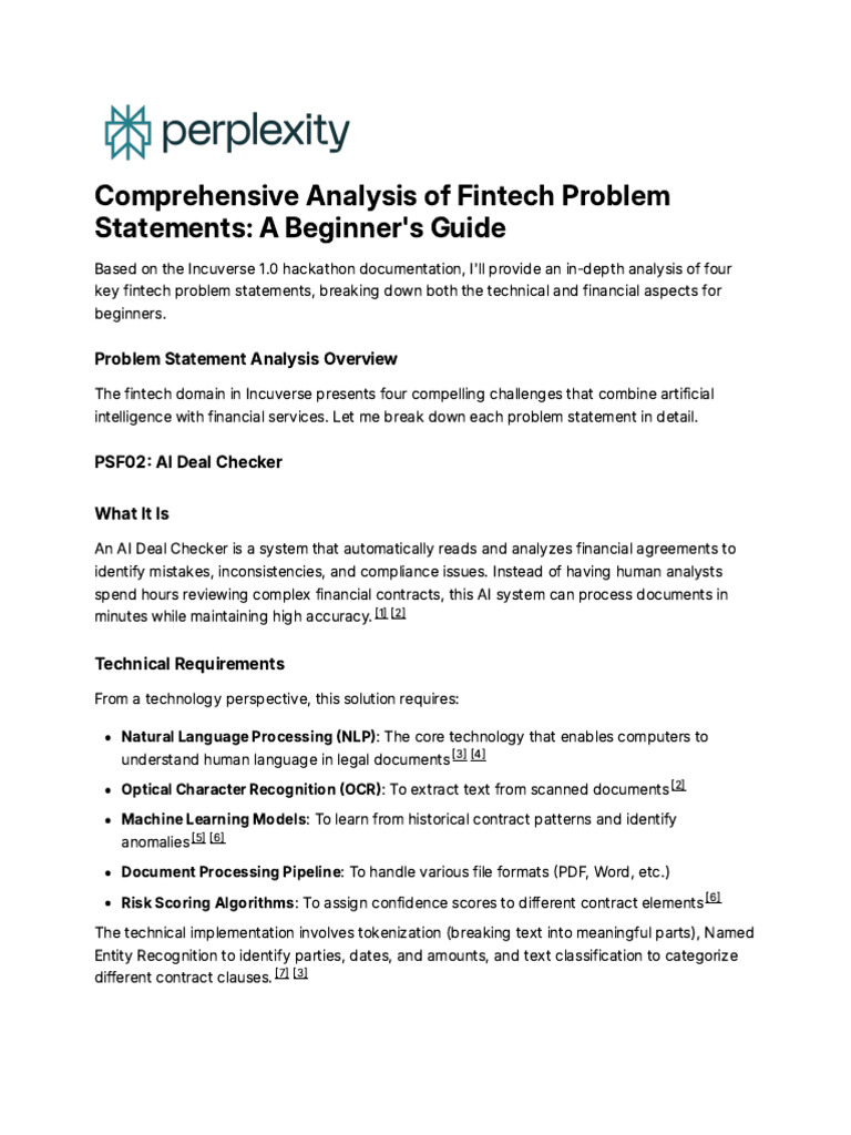 Comprehensive Analysis of Fintech Problem Statemen | PDF | Retirement ...