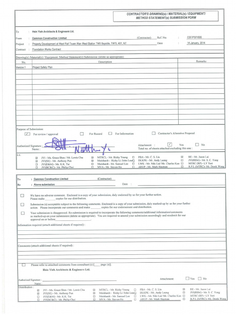 Project Safety Plan for Tsuen Wan Development | PDF | Occupational ...