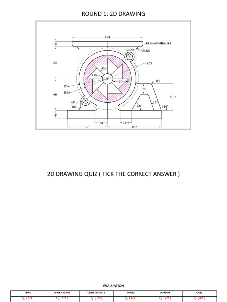 2D Drawing Quiz: Test Your Skills | PDF