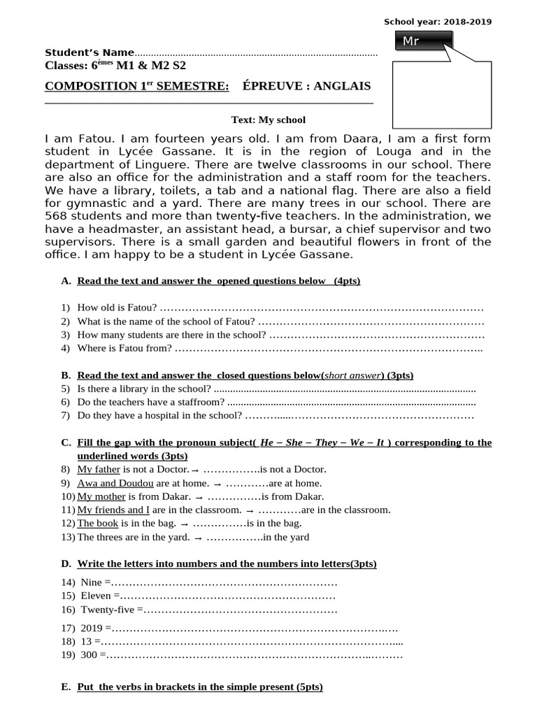 English Composition Exercise for Students | PDF | Syntax | Linguistics