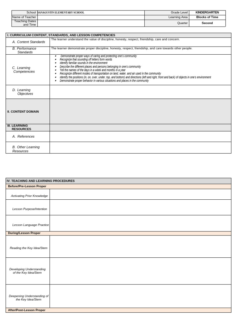 Kindergarten Curriculum Overview | PDF | Learning | Curriculum