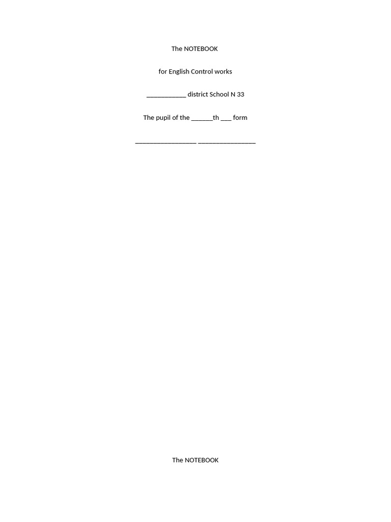 English Notebook for Students | PDF