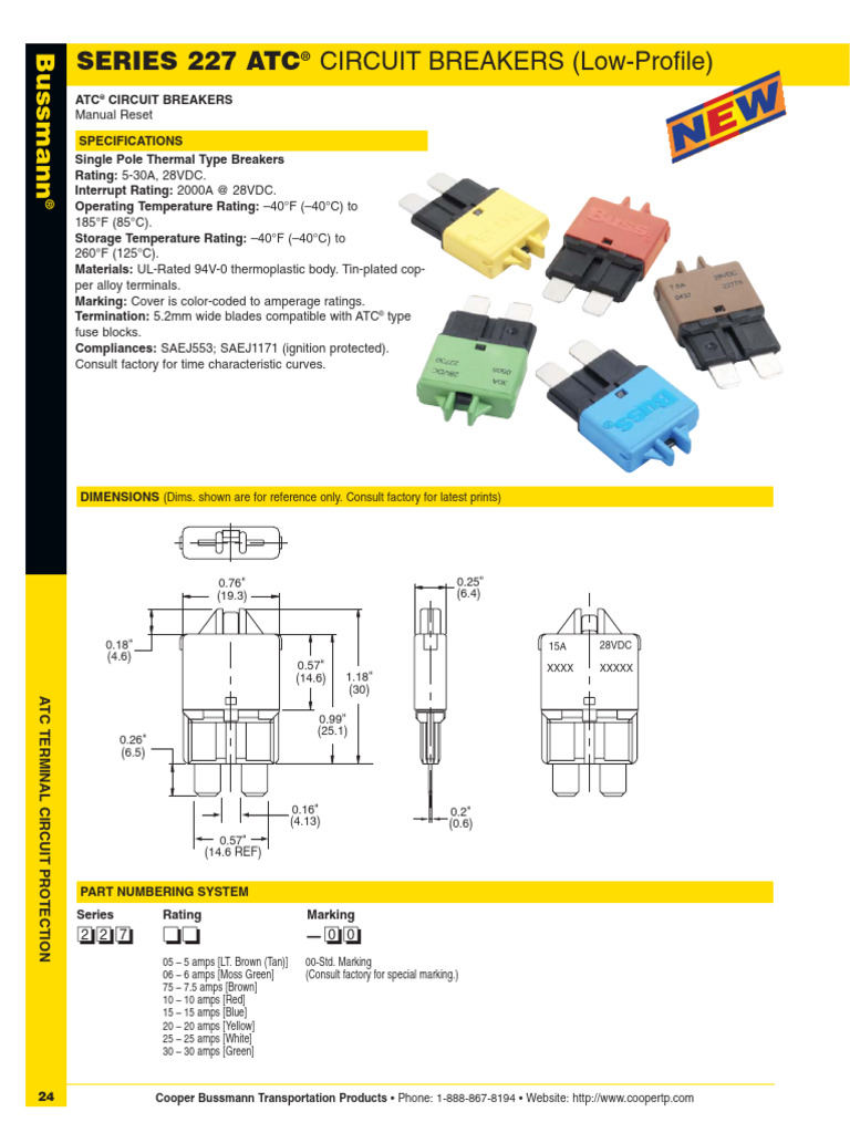 ATC Circuit Breakers Specifications Guide | PDF | Electricity ...