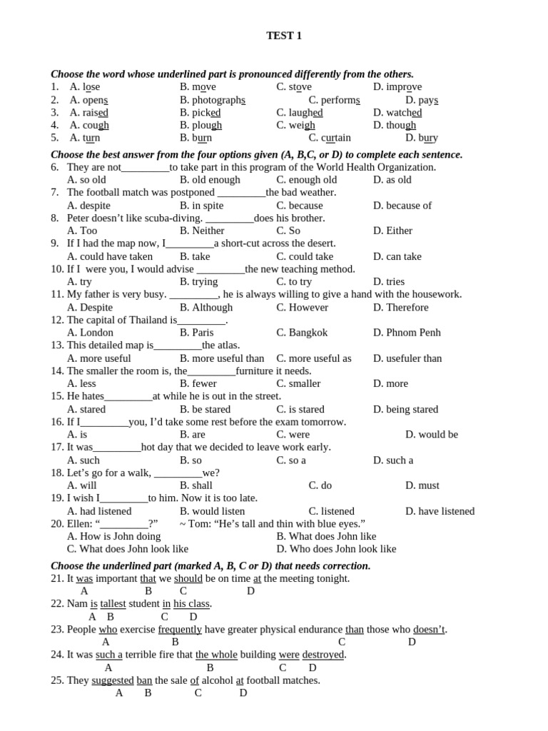 English Language Proficiency Test | PDF | Supermarket